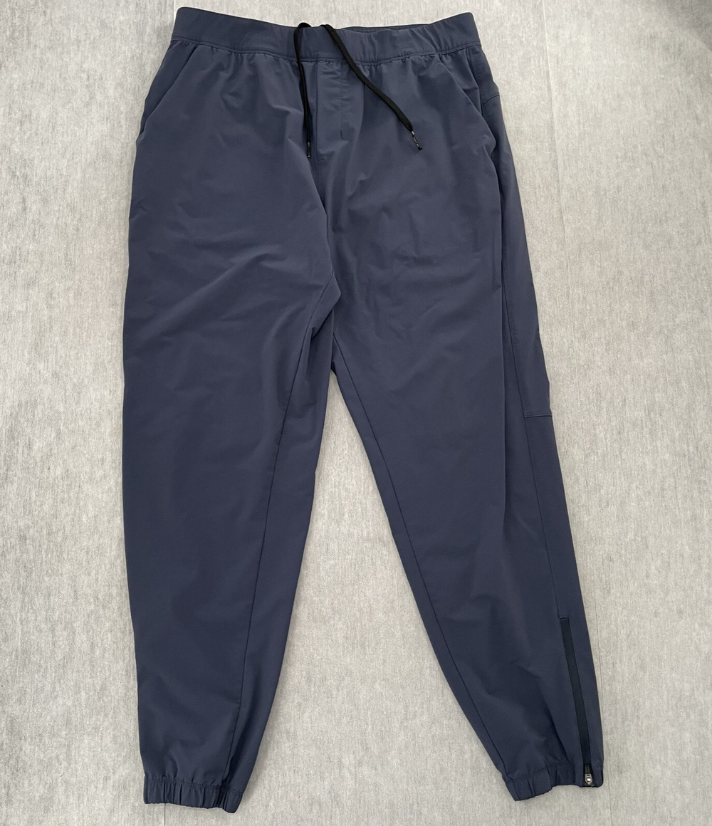 Public Rec Pants Adult 34 Blue All Day Every Day Jogger Stretch Ankle Zip Mens